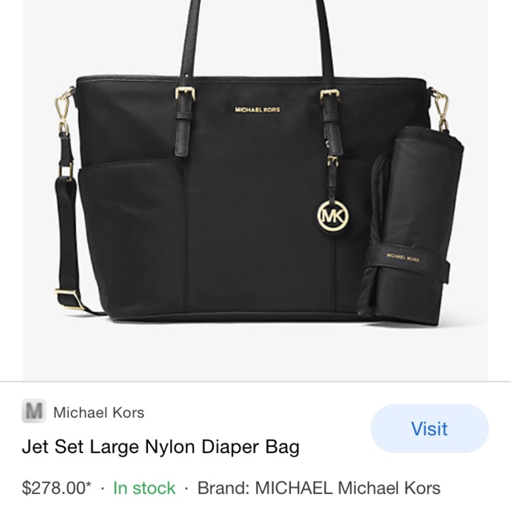Jet set black nylon Michael kors MK diaper bag